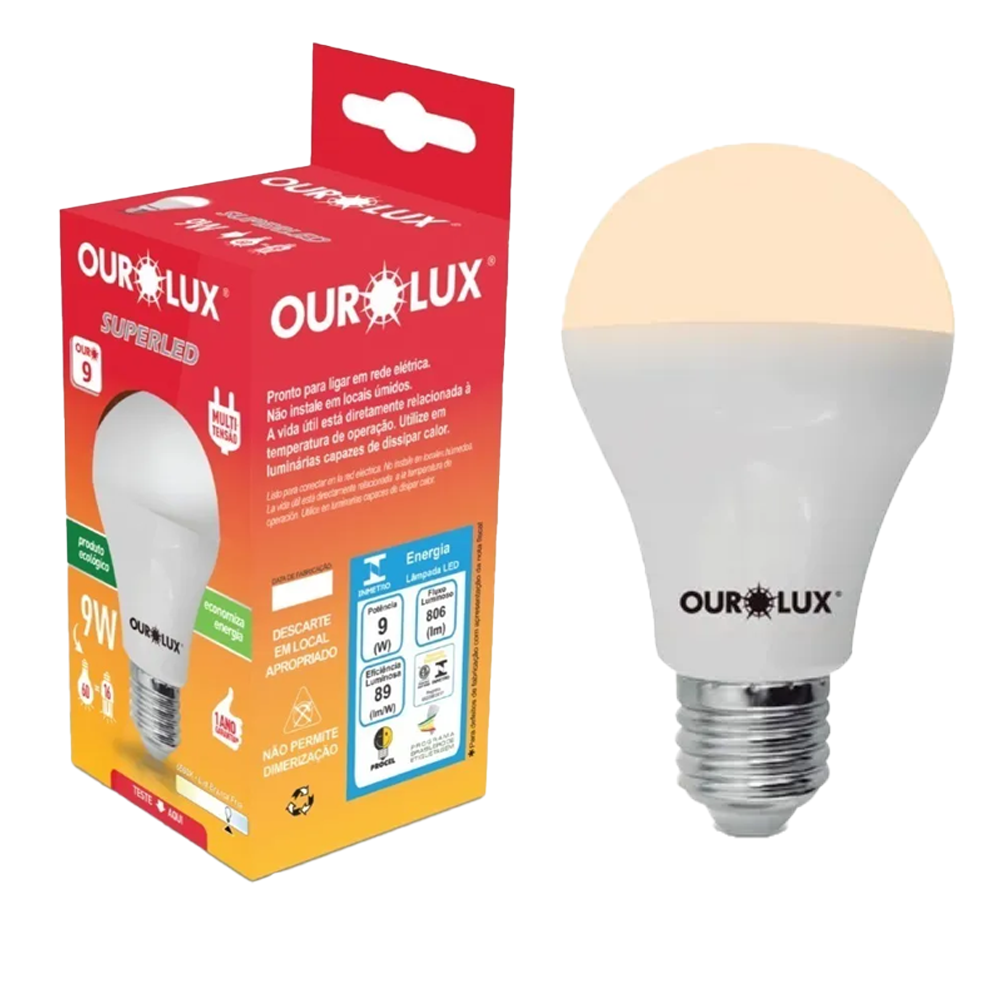 Lâmpada Led Bulbo 9W Ourolux