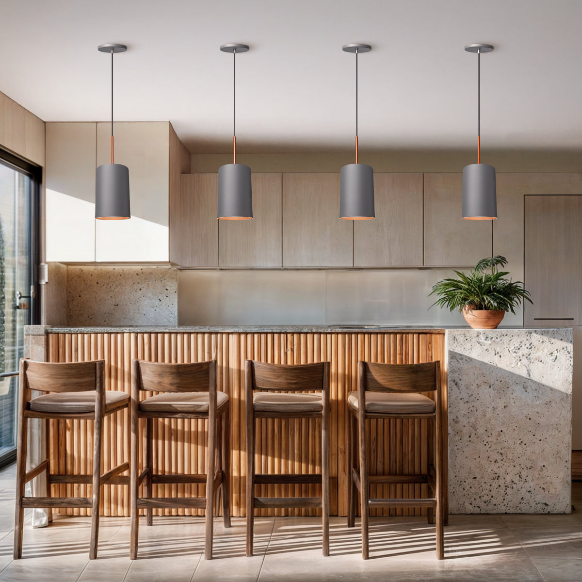 Pendente Lustre Luminária Veneza Cinza