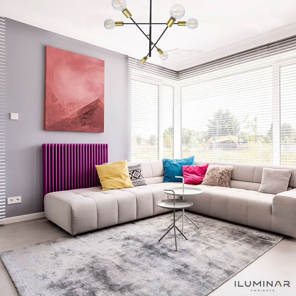 Luminária Pendente Ares Dourado e Preto 63Cm Bella