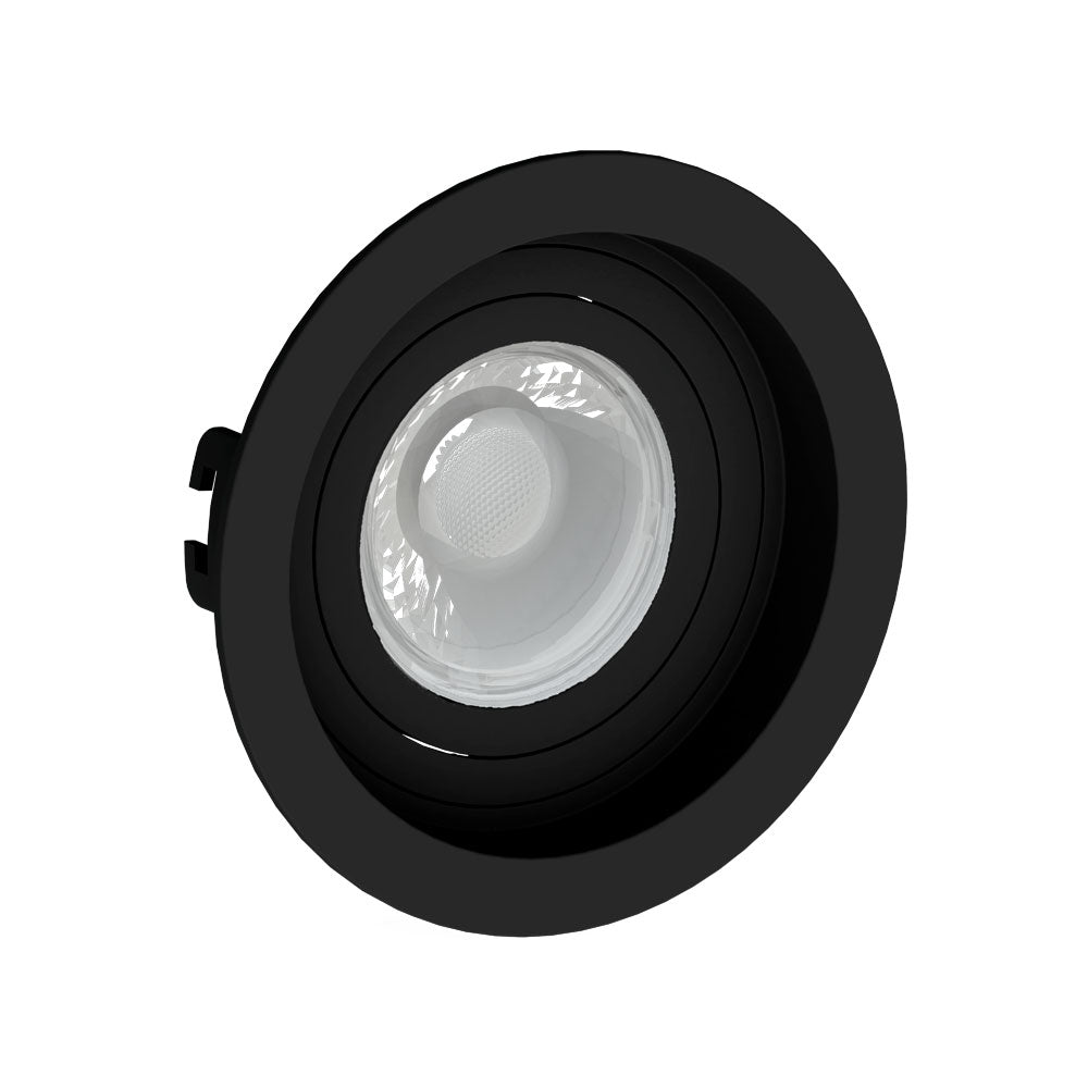 Spot Embutir Redondo Recuado Dicroica Mr16 Preto