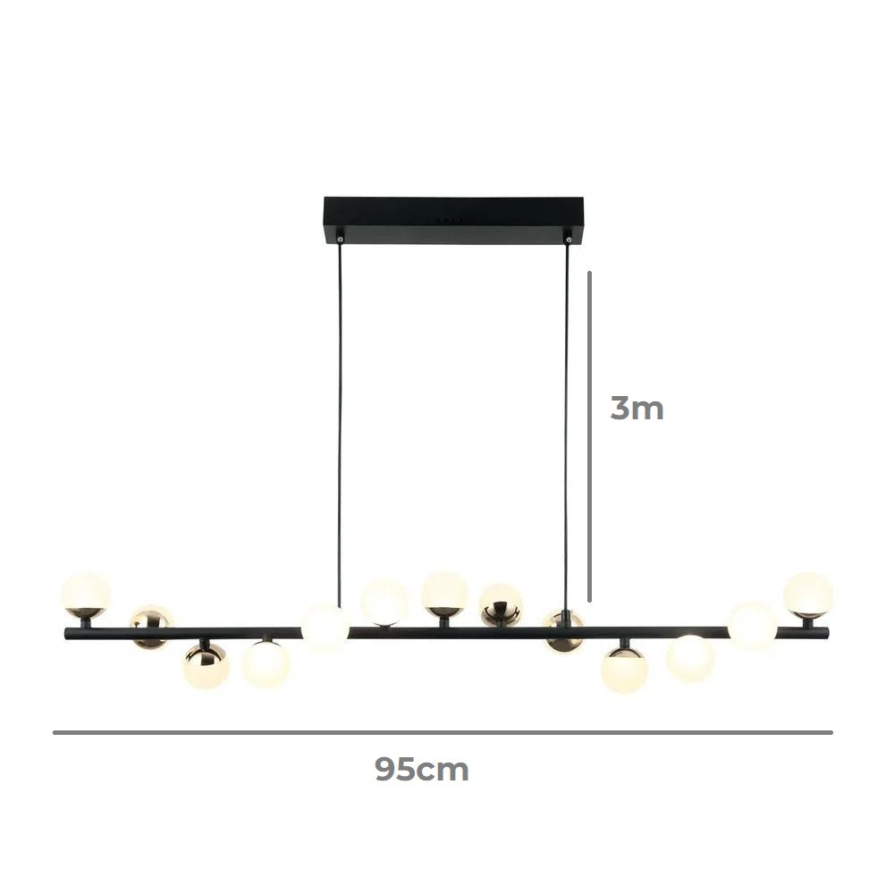 Luminária Pendente Fuxico Dourado Preto e Branco 30w Bella