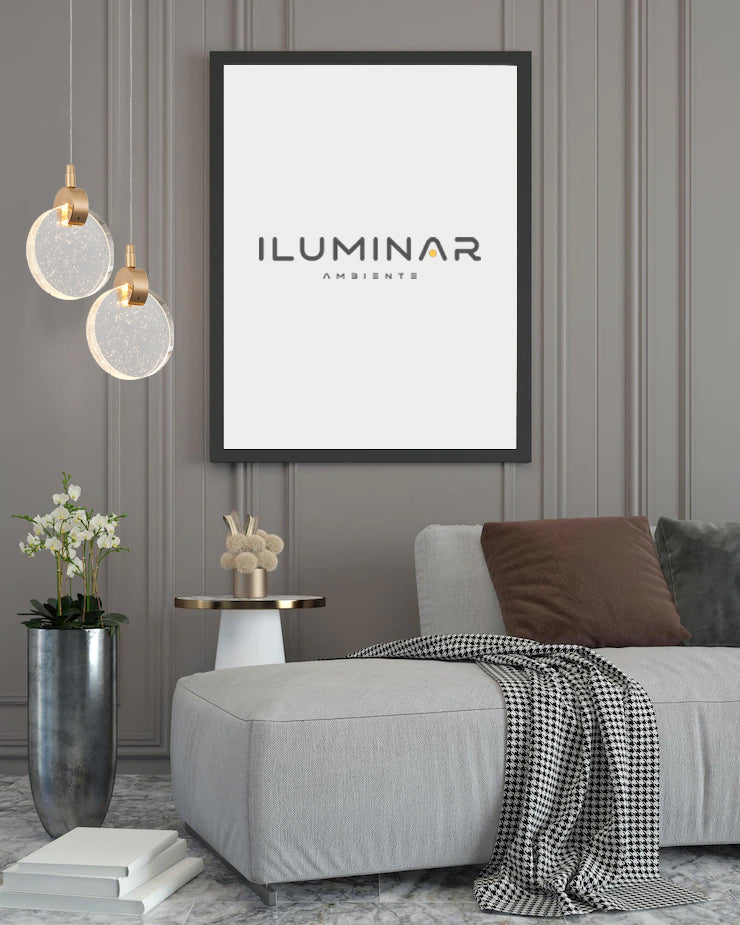 Pendente Luminária 13Cm Redondo Cristal 3000k Dourado Sindora