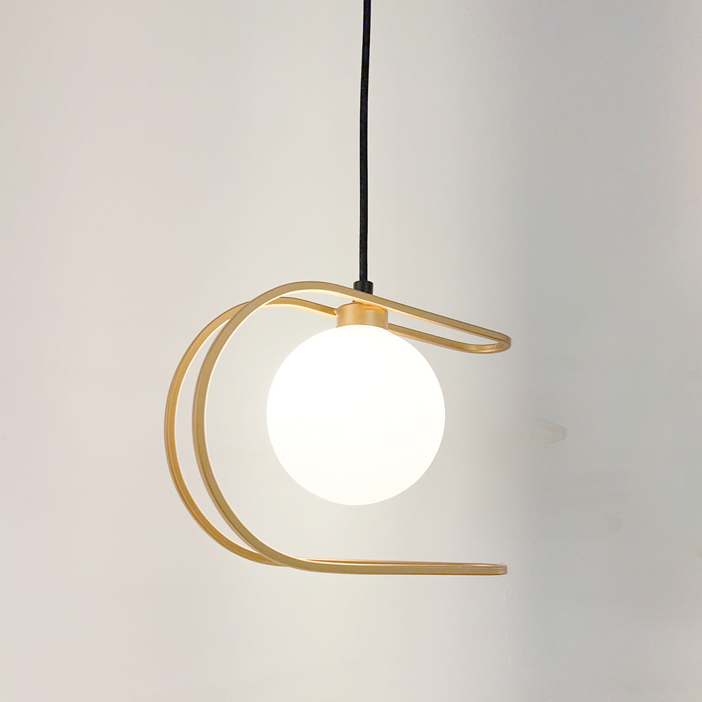 Luminária Pendente Beat Preto e Dourado 26Cm Bella