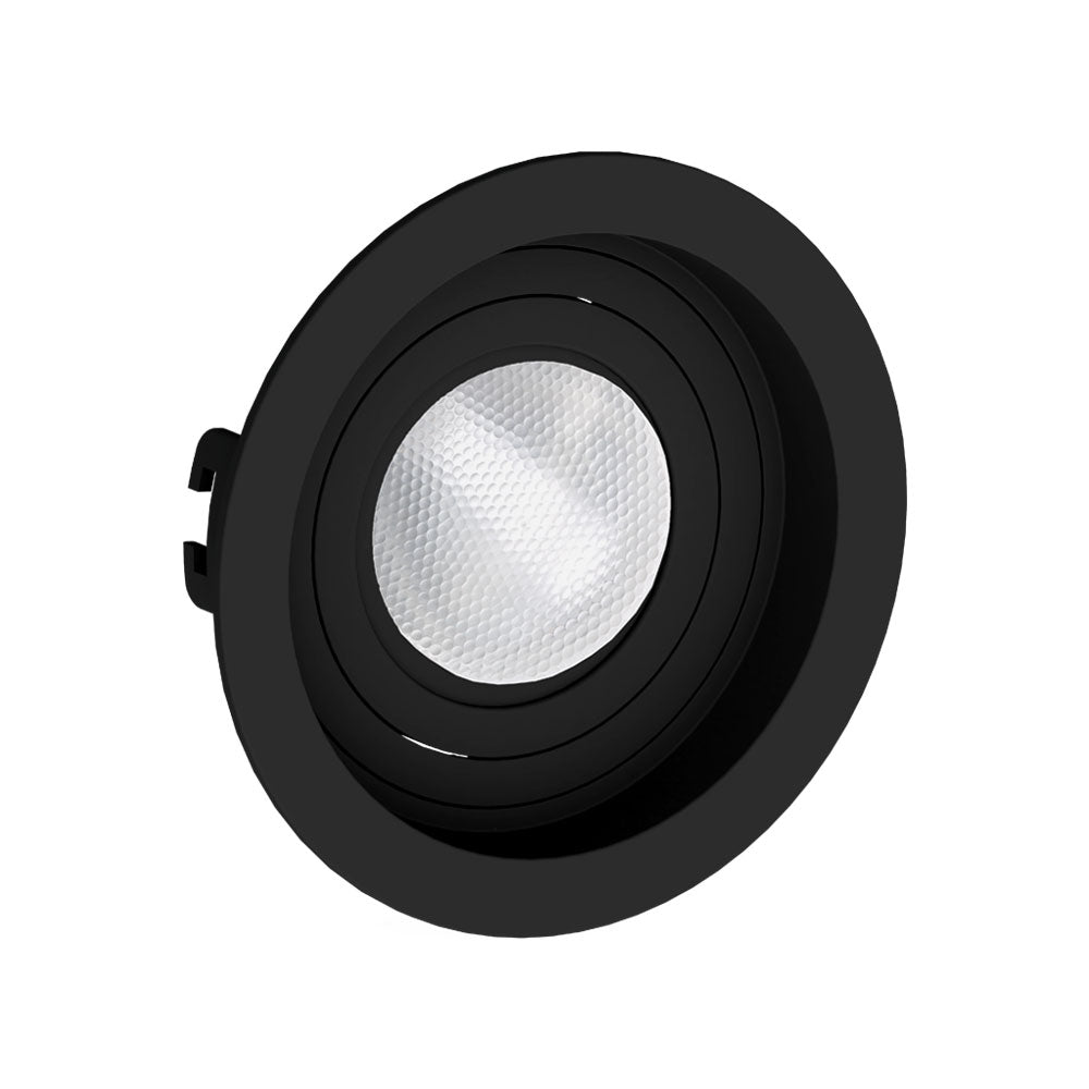 Spot Embutir Redondo Recuado Par20 Preto