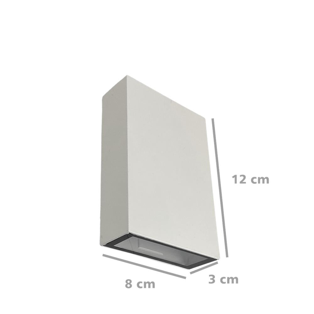 Arandela Duo Blindada Efeito 2 Fachos Duplo Led 4w 3000k Branca