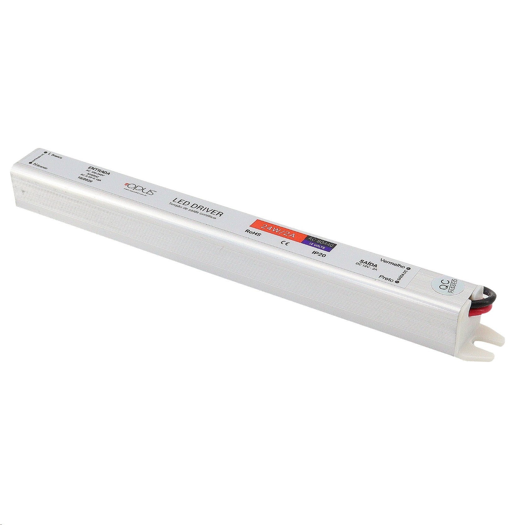Mini Fonte Slim Para Fita Led 24v Opus 3a 72w IP20