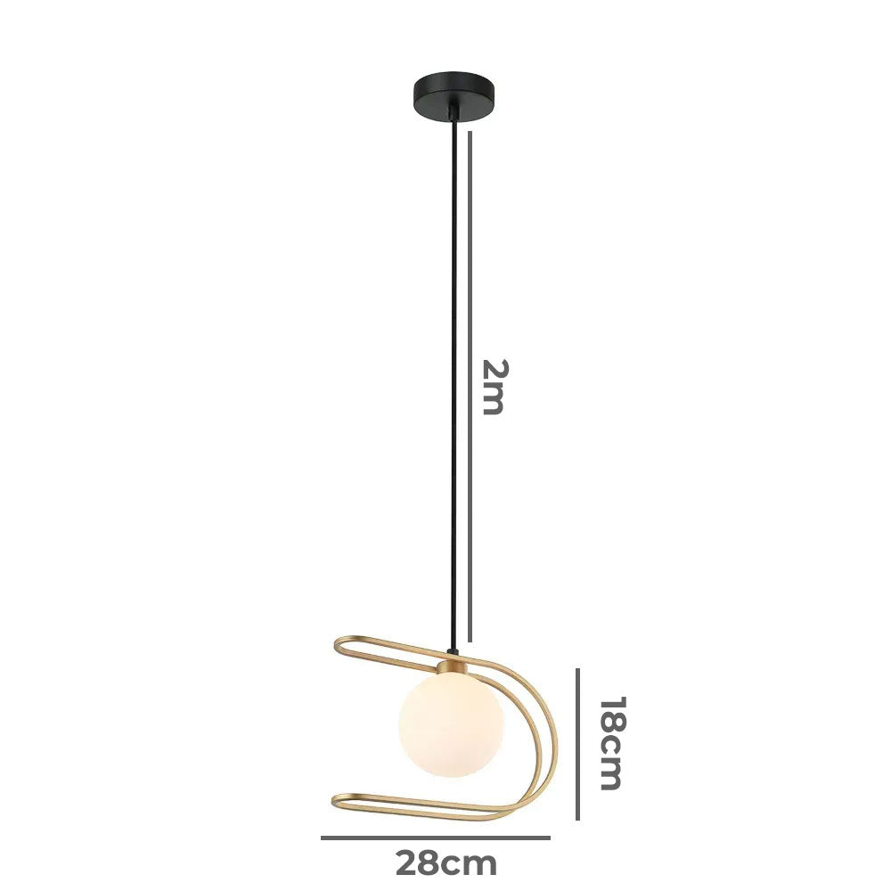 Luminária Pendente Beat Preto e Dourado 26Cm Bella