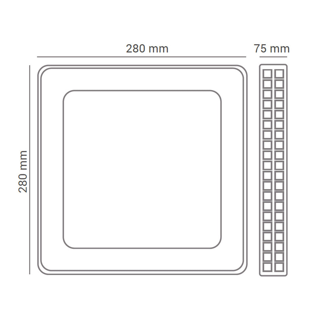 Plafon Led Acrilico Gemini 12w Branco Frio 28x28 Bivolt