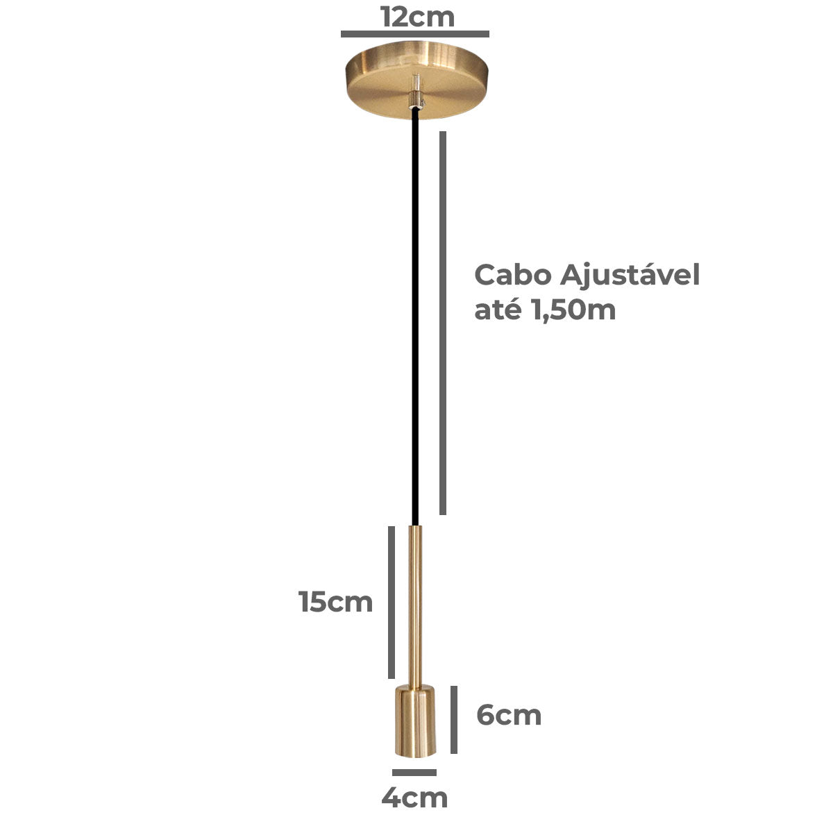 Luminária Pendente Lustre Infinite 21Cm Dourado
