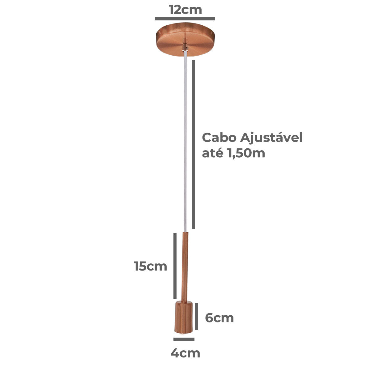 Luminária Pendente Lustre Infinite 21Cm Rose Gold