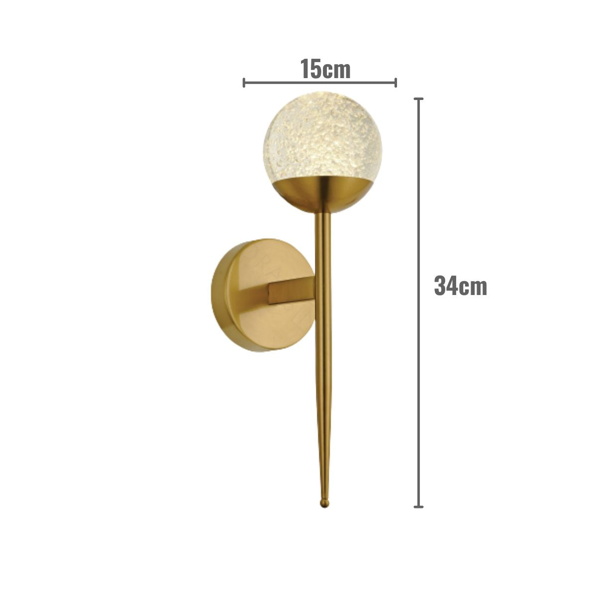 Arandela Belle Led 34Cm 5w 3000k Bronze Sindora