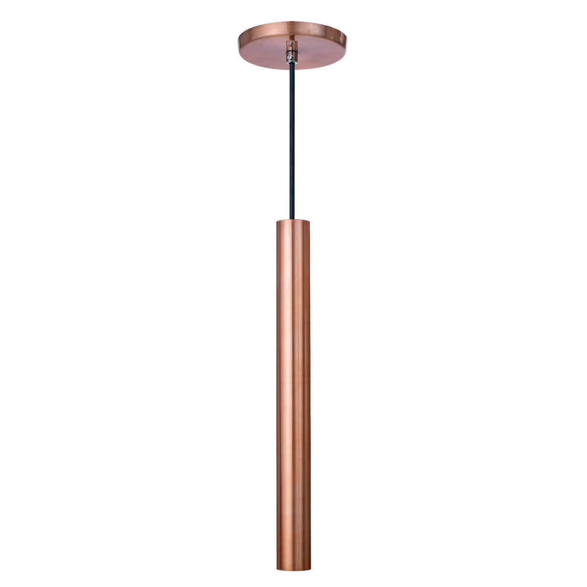 Pendente Luminária Tubo Cobre Rose Gold 30 Cm