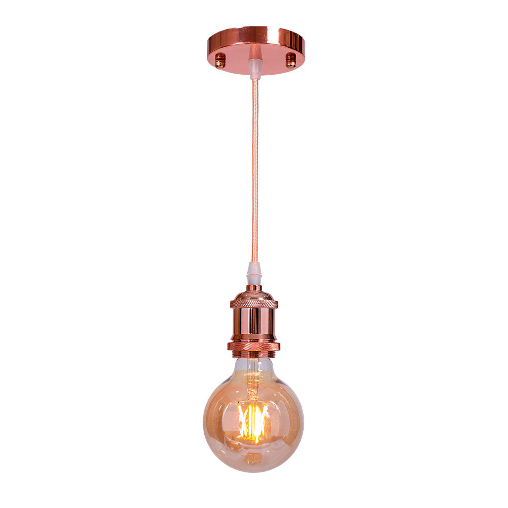 Pendente Soquete Retrô Industrial E27 Rose Gold