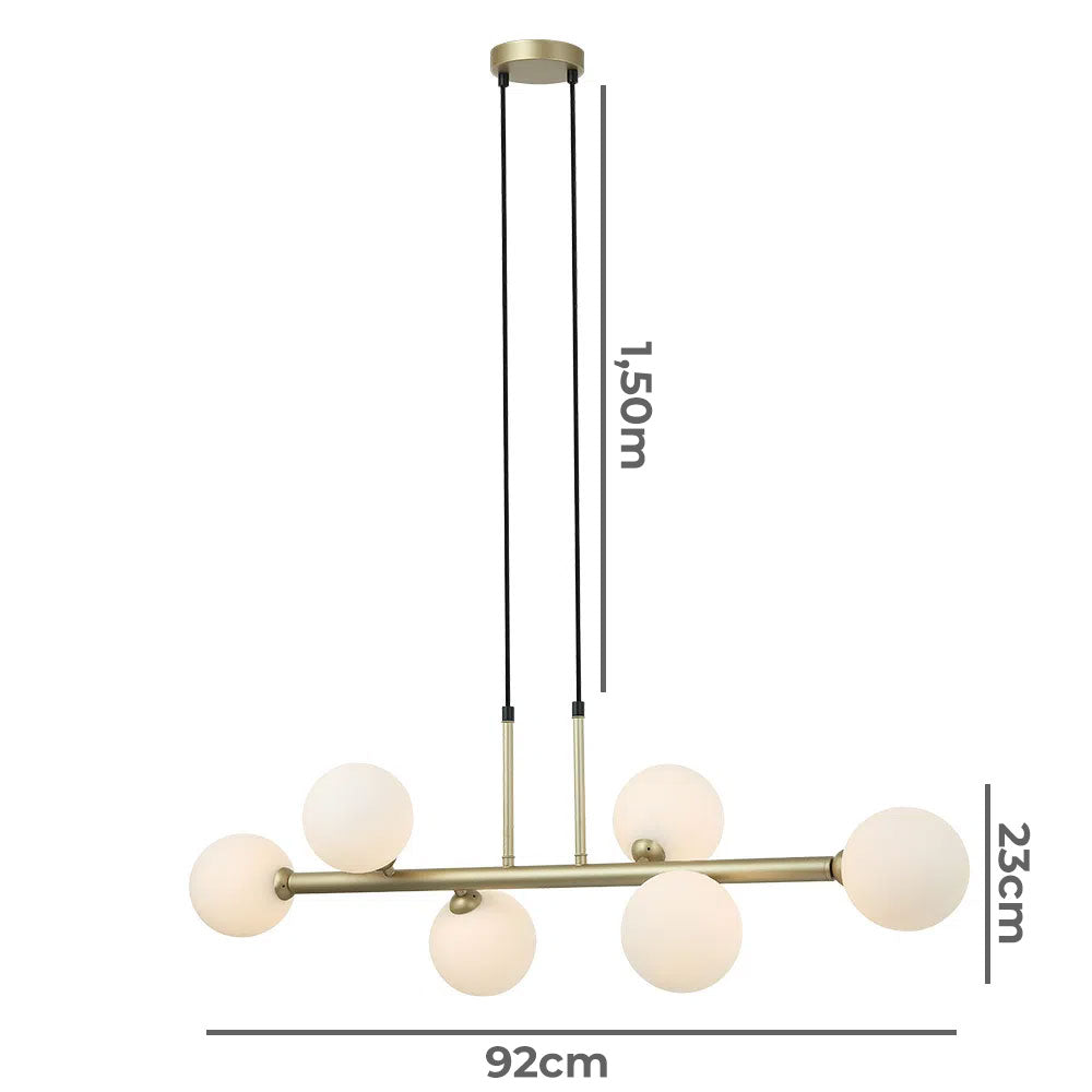 Luminária Pendente Abaporu 92cm 150w Dourado e Branco Bella