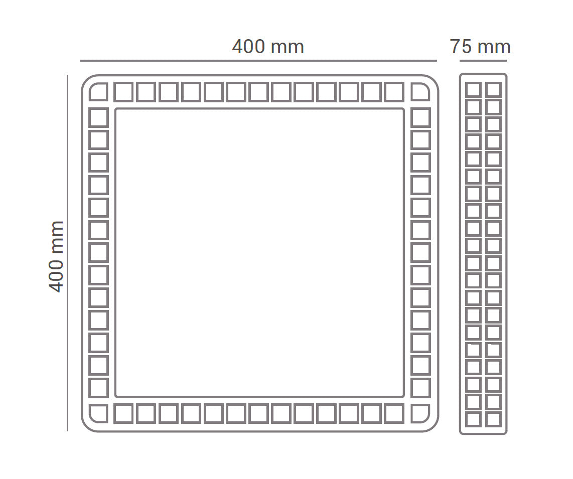 Plafon Led Acrílico Orion 24W Branco Quente 40x40cm