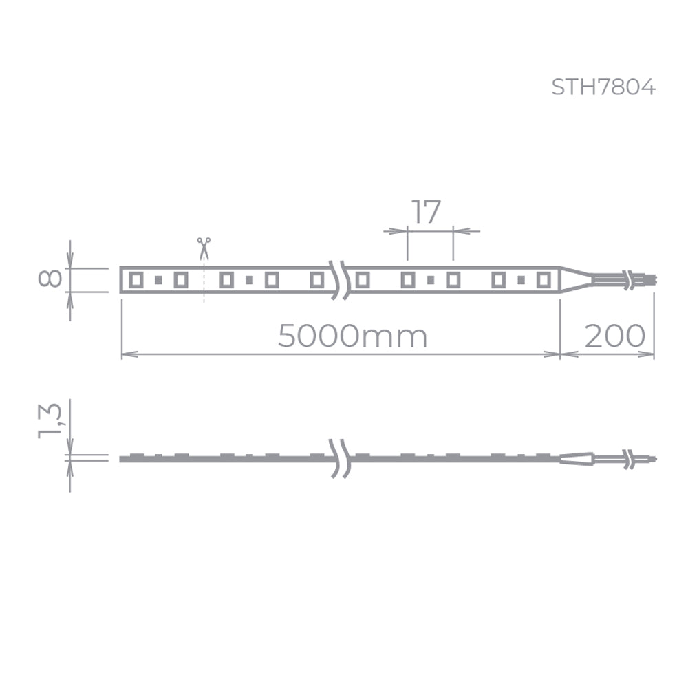 Fita Led Profissional Stella Eco 5W/M 12V IP20 5m 2700K Branco Quente