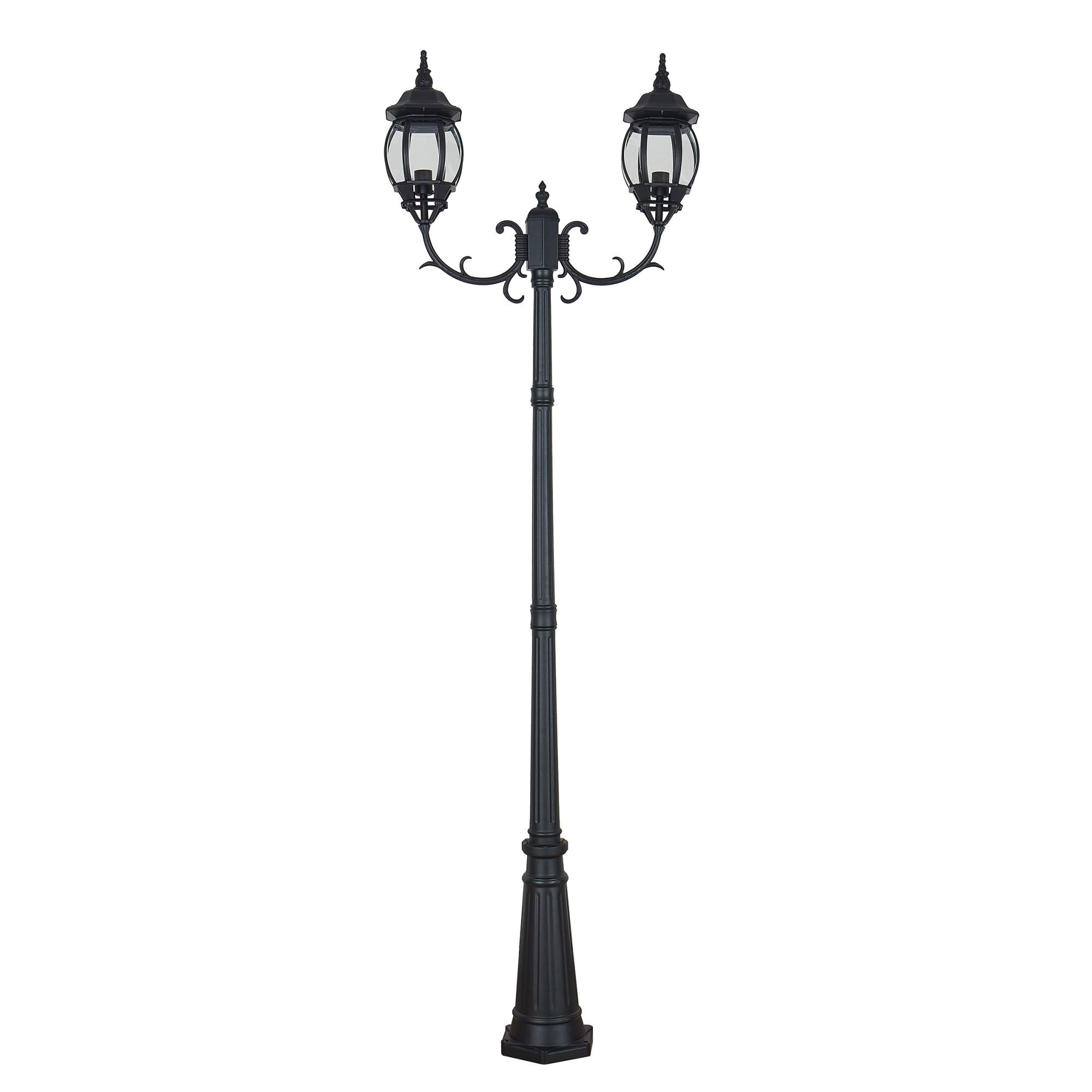 Poste Jardim Colonial em Alumínio 2,5m PC201/2 Duplo Lille Preto