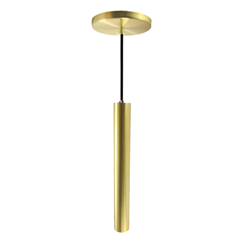 Pendente Luminária Tubo Dourado Escovado 30 Cm