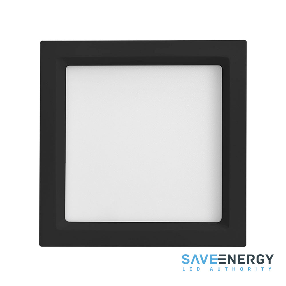 Luminária Painel Plafon Led Embutir Recuada 22x22 20w 3000k Jet Black Save Energy