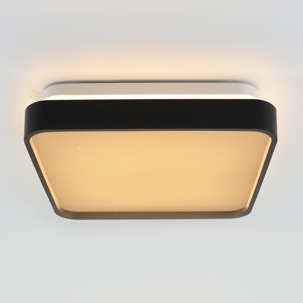 Luminária Plafon Black Sobrepor Led 12w 28x28cm Branco Quente