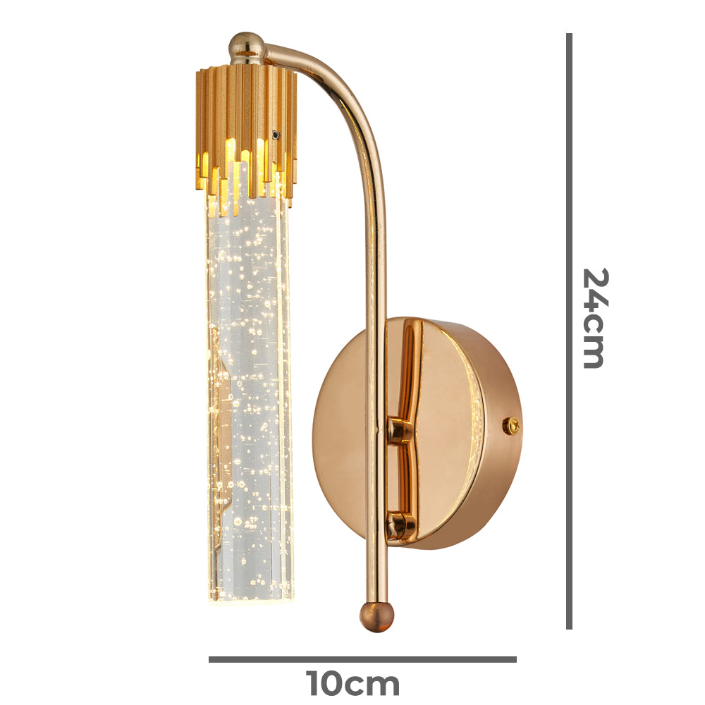 Arandela Tubular Led 5w 3000k 24cm Dourado Sindora