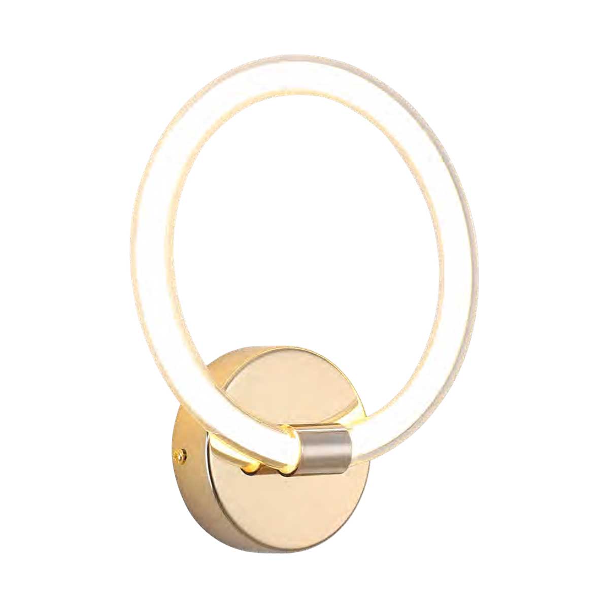 Arandela Led Puro 3000k 9w Dourado 20Cm Bella