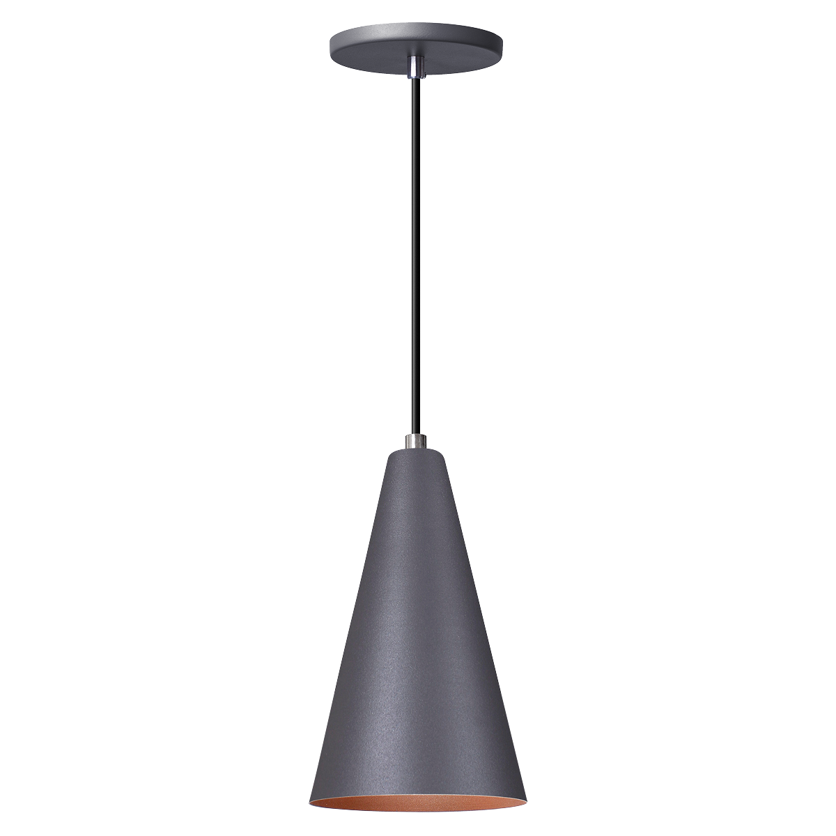 Pendente Lustre Luminária Cone Cinza