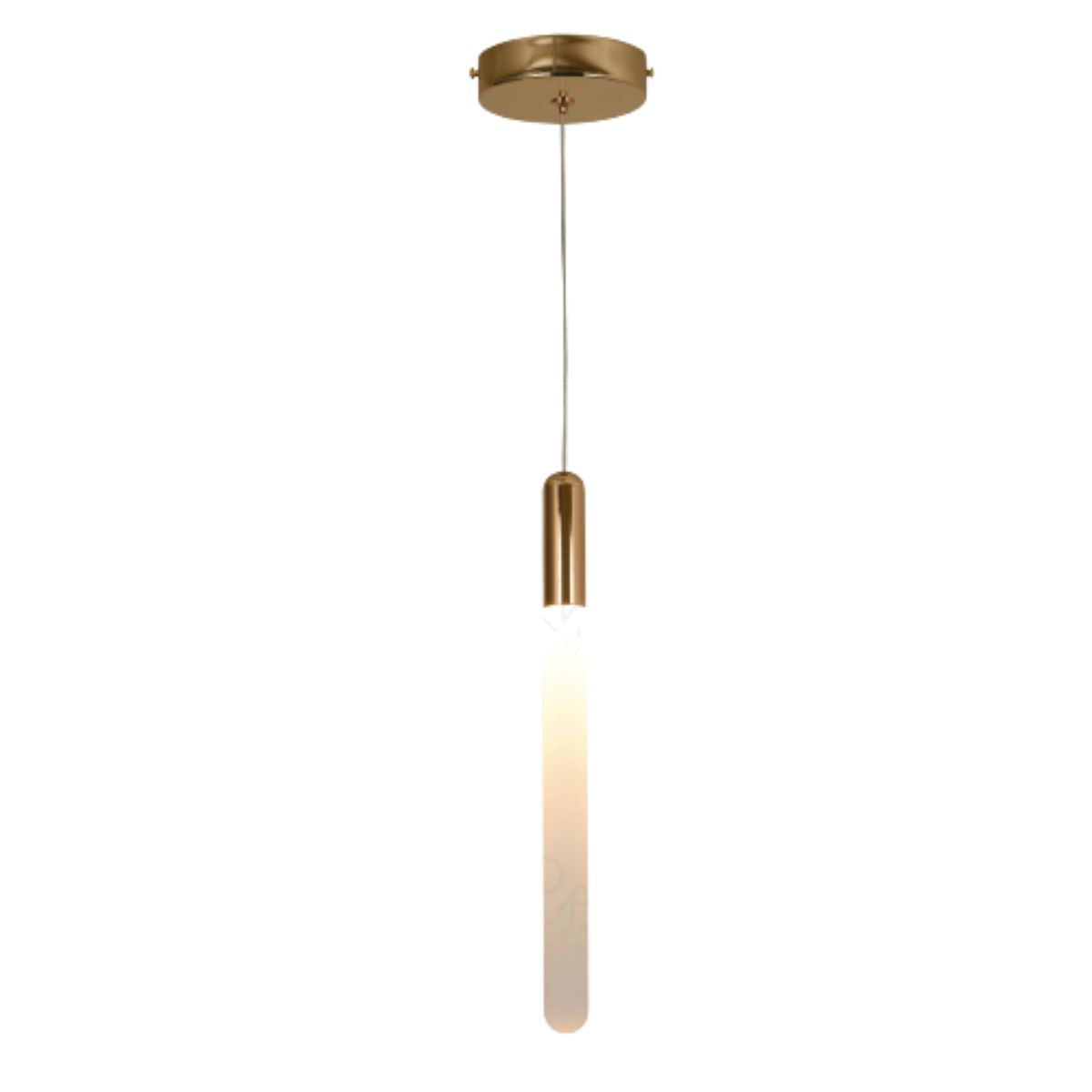 Luminária Pendente Cylinder Led 32Cm 5w 3000k Dourado Sindora