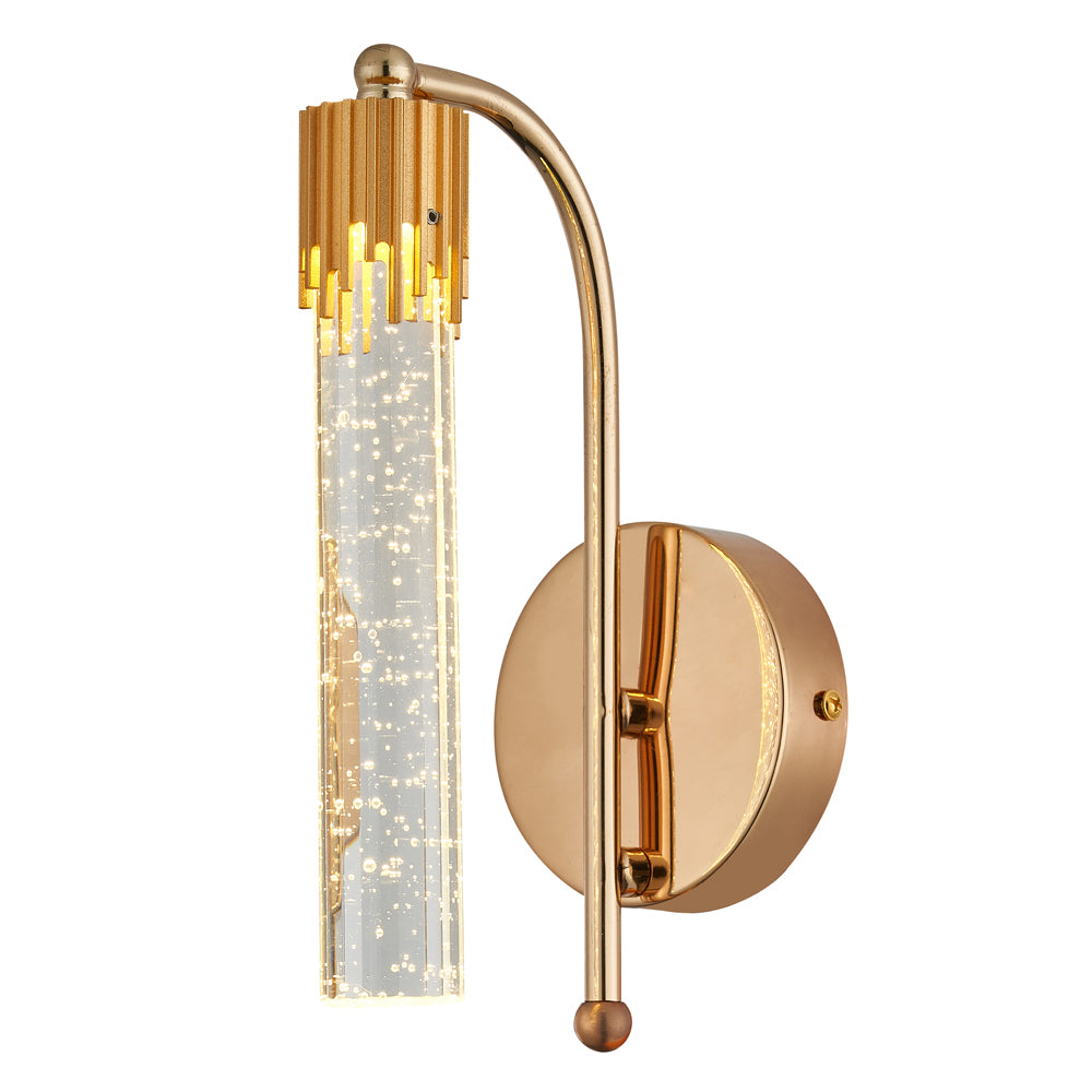 Arandela Tubular Led 5w 3000k 24cm Dourado Sindora