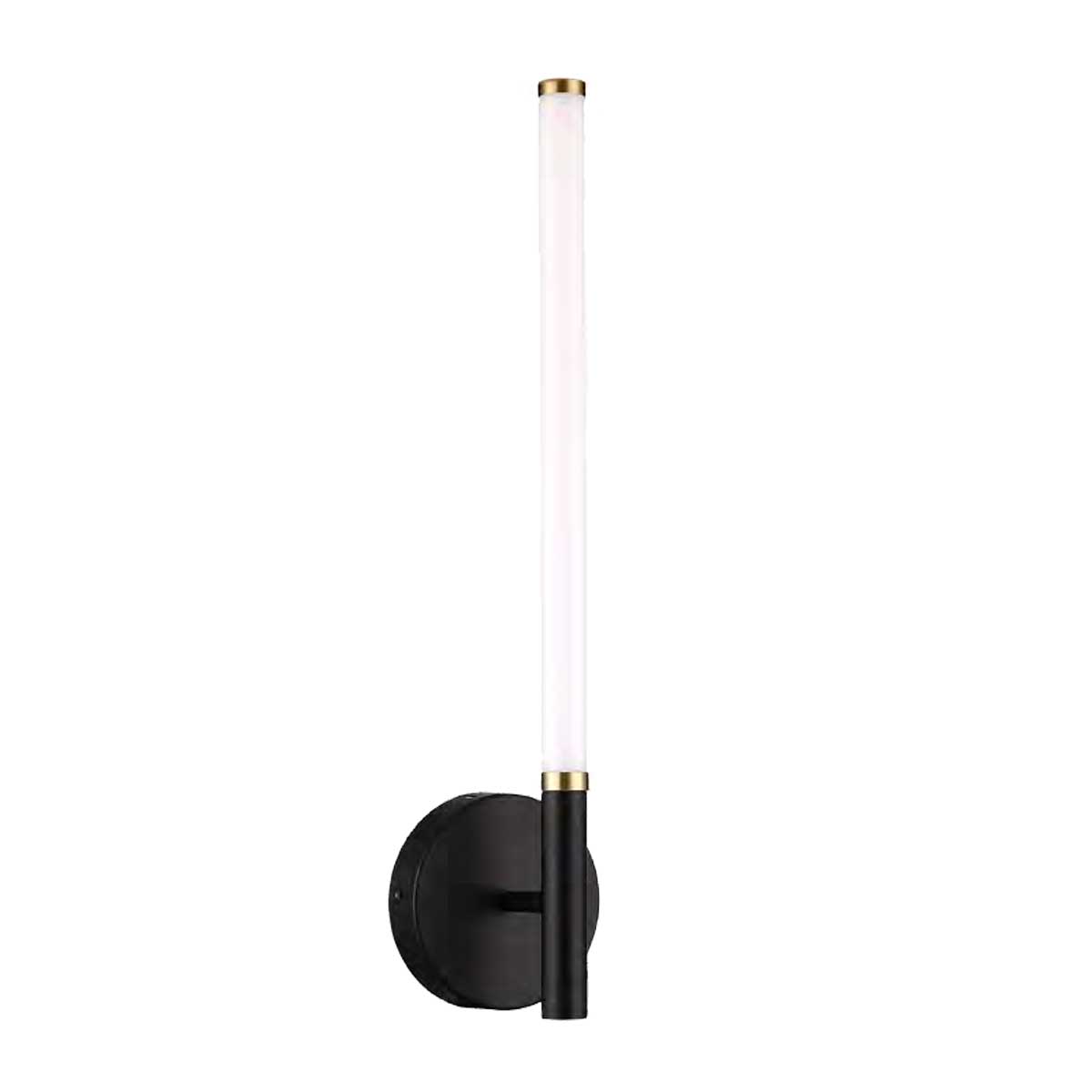 Arandela Tubo Led Acrílico 6,3w 3000k 51Cm Preto Com Bronze