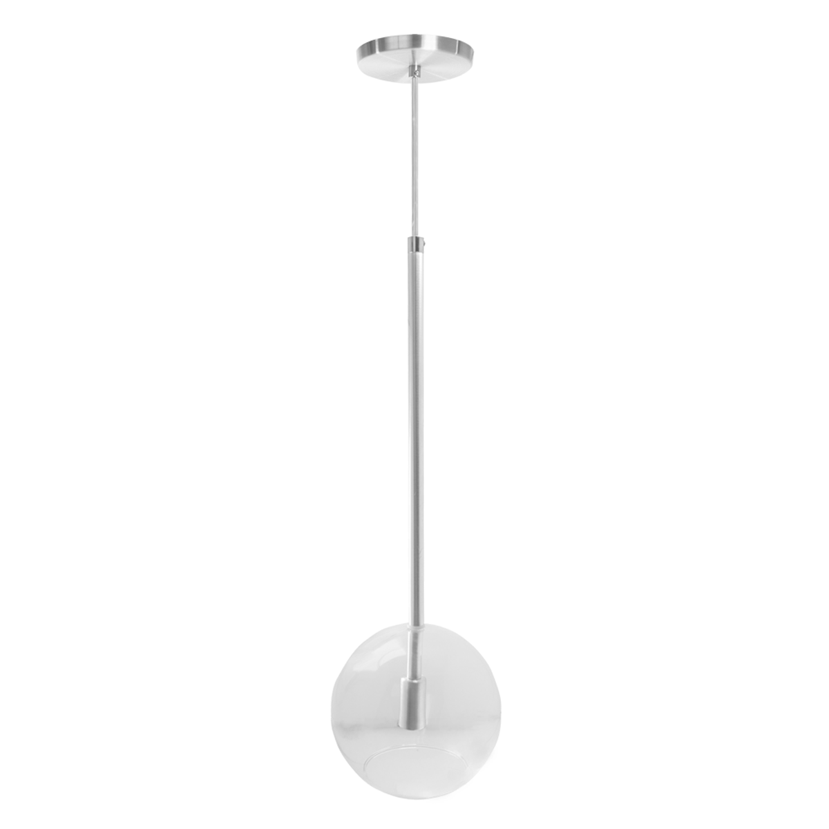 Pendente Lux Escovado Globo Vidro Cristal + Led