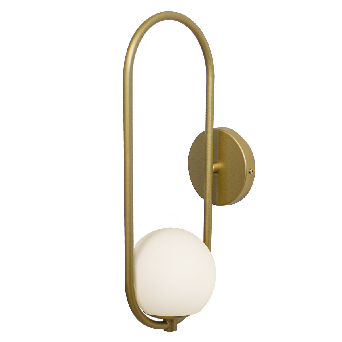 Arandela Arkom Light Parede Dourado Globo Vidro Leitoso 10Cm