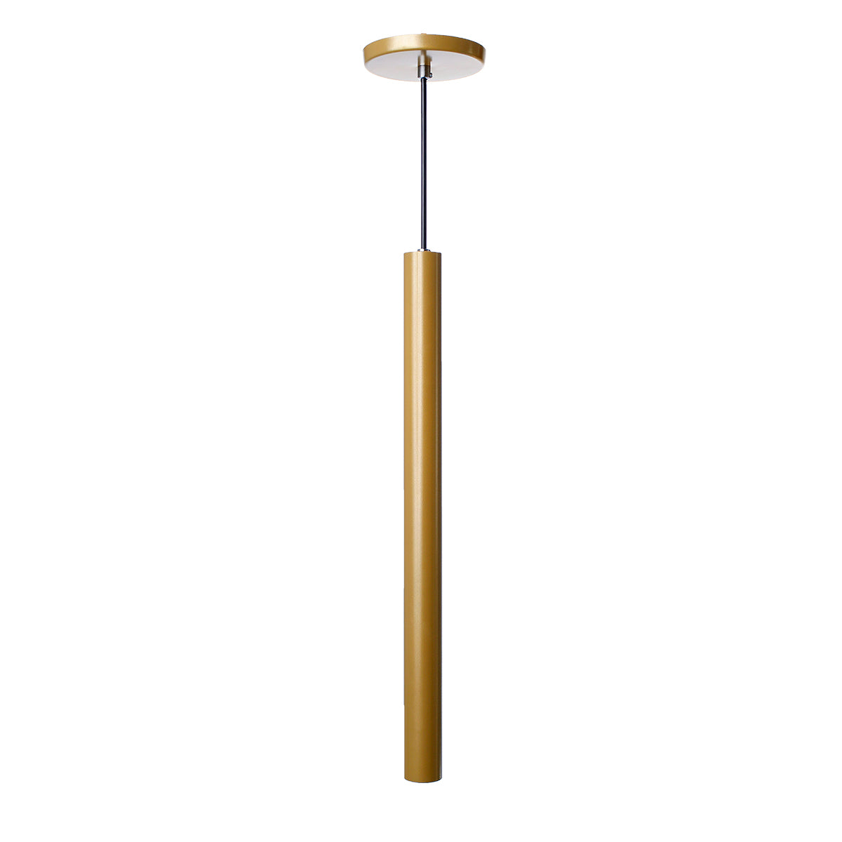 Pendente Luminária Tubo Dourado Fosco 50 Cm