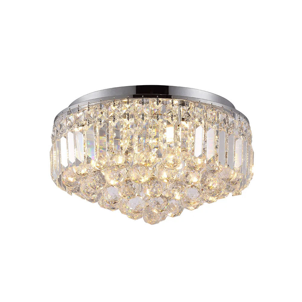 Luminária Plafon Sobrepor Cristal Redondo 40Cm 5xG9 Bella