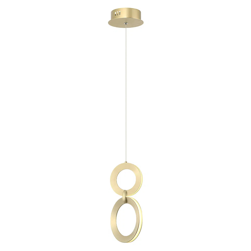 Luminária Pendente Ginga Dourado e Branco 2X5w 3000k Bella