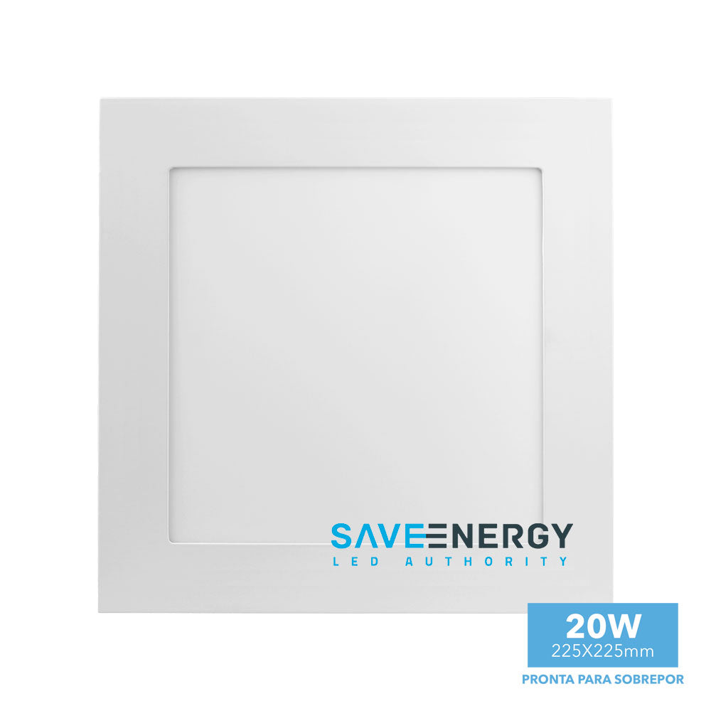 Luminária Painel Plafon Led Sobrepor 22x22 20w 3000k Save Energy