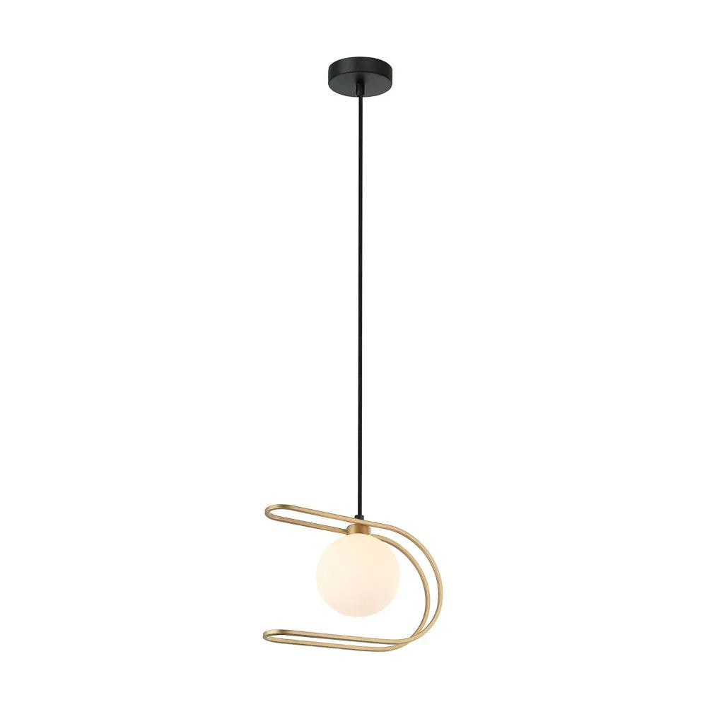 Luminária Pendente Beat Preto e Dourado 26Cm Bella