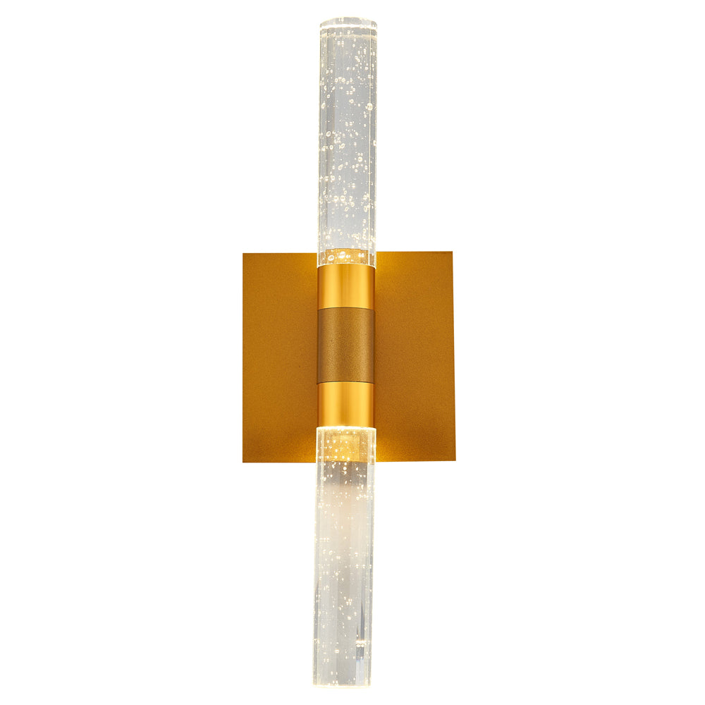 Arandela Tubular Led 6w 3000k Dourado Cristal Sindora