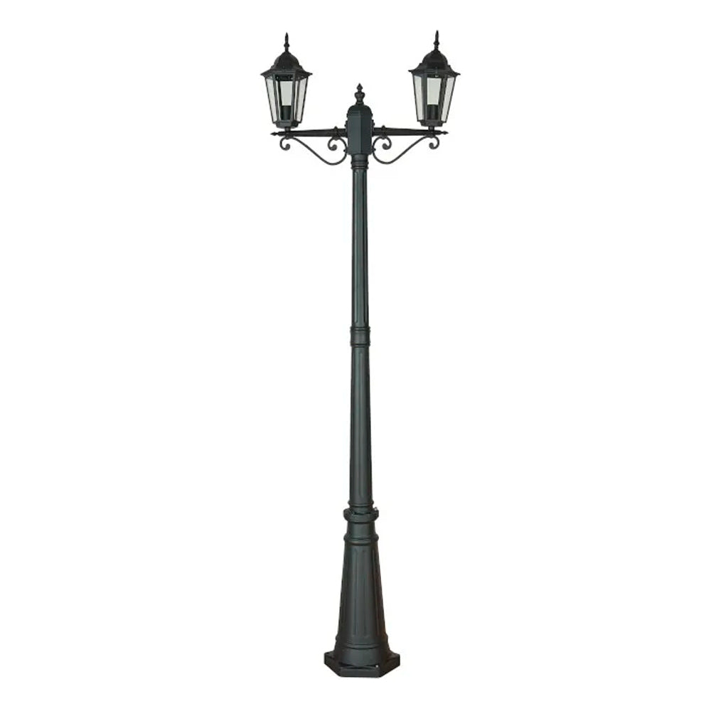 Poste Jardim Colonial em Alumíno 2,1m PC204/2 Duplo Nice Preto