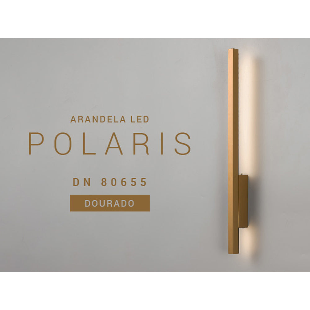 Arandela Polaris 58Cm 12w 3000k Dourado Bivolt Opus