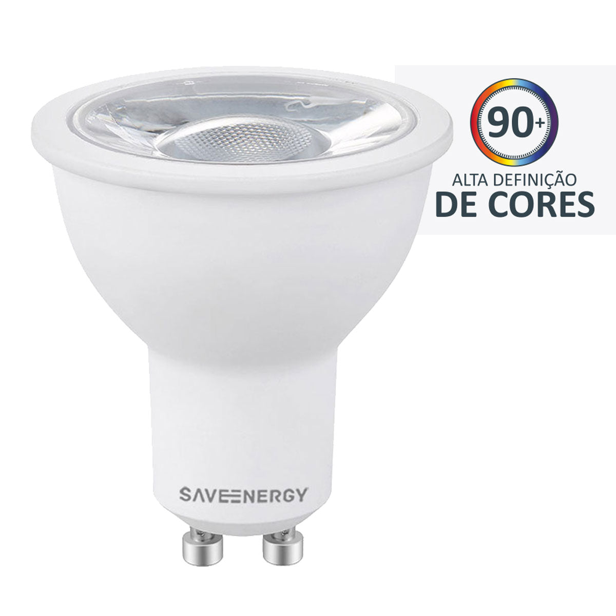 Lâmpada Led MR16 GU10 4,8w Save Energy 2700k Branco Quente Alto IRC