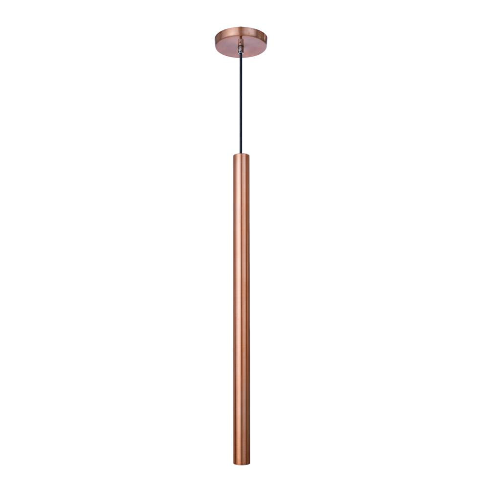 Pendente Luminária Tubo Cobre Rose Gold 50 Cm